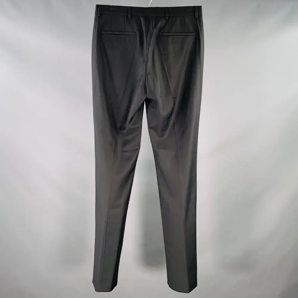 GIVENCHY Size 30 Charcoal Grey Wool Tapered Zip Fly Dress Pants
